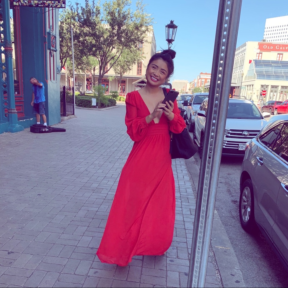 Boutique long red dress
